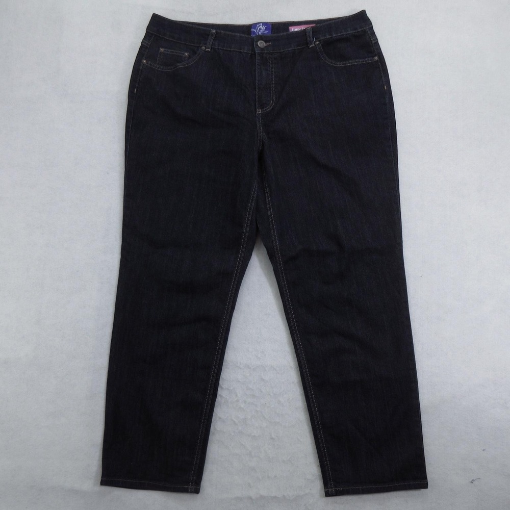 Just My Size Classic Fit Straight Jeans Womens 20W Blue High Rise Stretch Denim